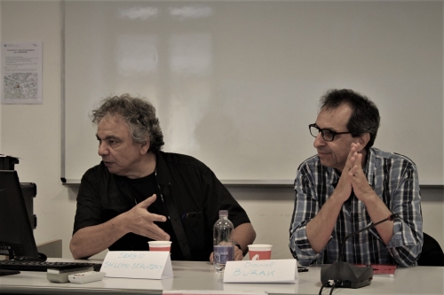 Sergio Shlomo Slutzky e Daniel Burak, all'incontro con i registi presenti al Festival organizzato all'Università di Trieste